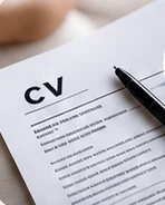 CV tipărit și un pix