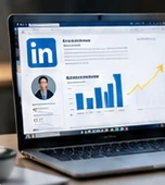 Profil LinkedIn cu grafic de creștere