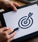 Tabletă cu o țintă desenată